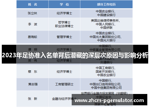 2023年足协准入名单背后潜藏的深层次原因与影响分析 2023年足协准入名单背后潜藏的深层次原因与影响分析
